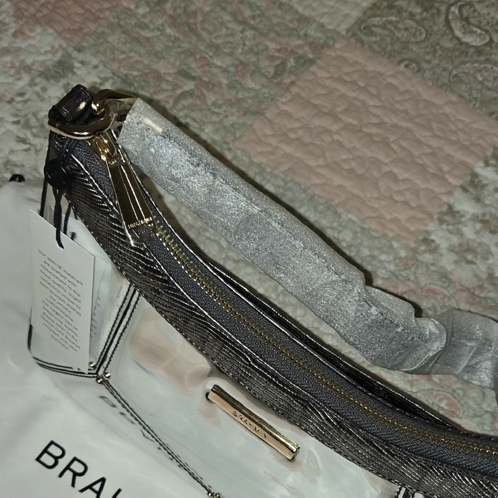 NWT Brahmin ESME Shoulder Bag In Chrome Tamar - Picture 13 of 15